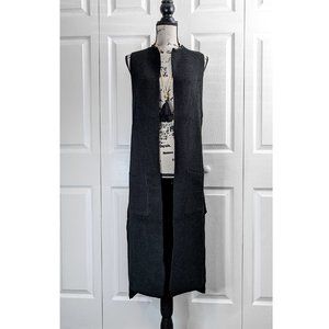 Black Long Knit Sweater Vest